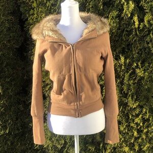 Urban Behavior Tan Faux Fur Jacket Sweater